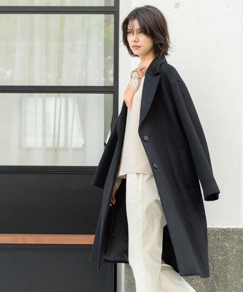 OPAQUE.CLIP（オペークドットクリップ）の「カシミヤブレンドウールチェスターコート（チェスターコート・レディース・キャメル/ブラック・36/38/40/42）」の6枚目の写真