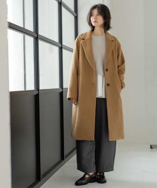 OPAQUE.CLIP（オペークドットクリップ）の「カシミヤブレンドウールチェスターコート（チェスターコート・レディース・キャメル/ブラック・36/38/40/42）」の11枚目の写真