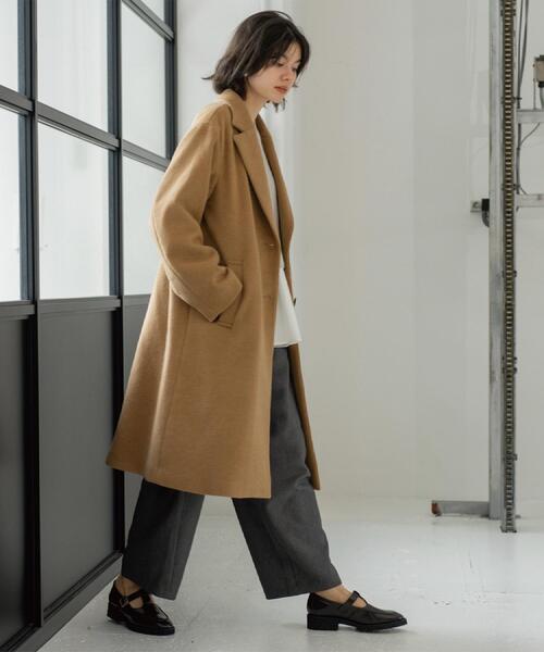 OPAQUE.CLIP（オペークドットクリップ）の「カシミヤブレンドウールチェスターコート（チェスターコート・レディース・キャメル/ブラック・36/38/40/42）」の12枚目の写真