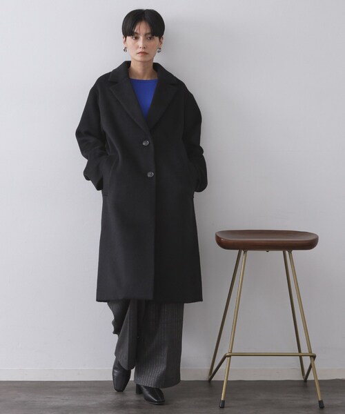 OPAQUE.CLIP（オペークドットクリップ）の「カシミヤブレンドウールチェスターコート（チェスターコート・レディース・キャメル/ブラック・36/38/40/42）」の16枚目の写真