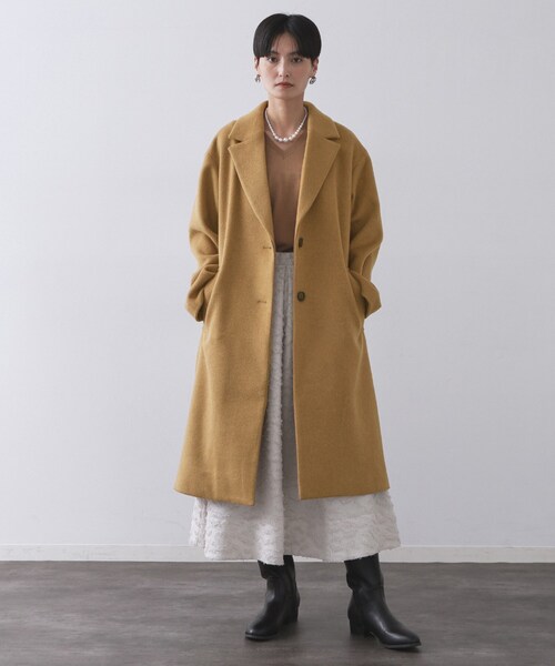 OPAQUE.CLIP（オペークドットクリップ）の「カシミヤブレンドウールチェスターコート（チェスターコート・レディース・キャメル/ブラック・36/38/40/42）」の22枚目の写真