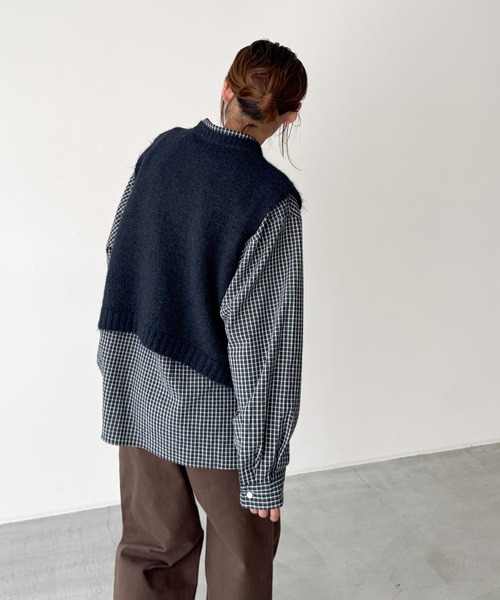 CANAL JEAN（キャナルジーン）の「El mar　クルーネックボタンベスト（ベスト・レディース・チャコールグレー/ネイビー/レッド・ONE SIZE）」の14枚目の写真