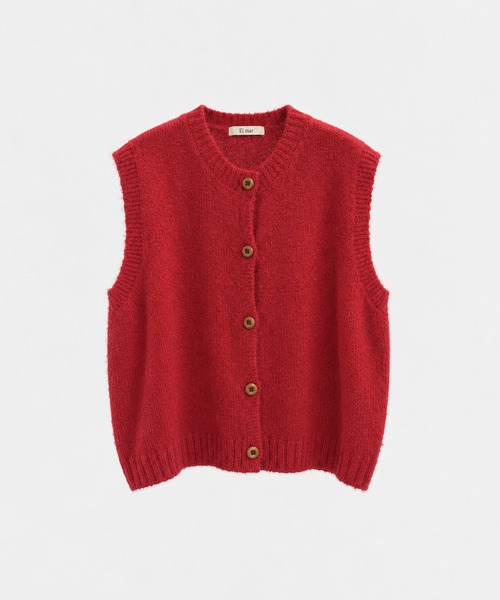 CANAL JEAN(キャナルジーン)の「El mar クルーネックボタンベスト(ベスト・レディース・チャコールグレー/ネイビー/レッド・ONE SIZE)」の5枚目の写真
