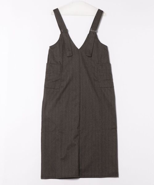 INTERPLANET（インタープラネット）の「ウール見えカットカルゼジャンスカ（ジャンパースカート・レディース・グレー/ブラウン・FREE）」の19枚目の写真