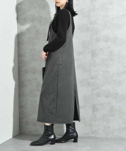 INTERPLANET（インタープラネット）の「ウール見えカットカルゼジャンスカ（ジャンパースカート・レディース・グレー/ブラウン・FREE）」の11枚目の写真