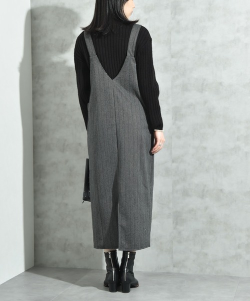 INTERPLANET（インタープラネット）の「ウール見えカットカルゼジャンスカ（ジャンパースカート・レディース・グレー/ブラウン・FREE）」の12枚目の写真