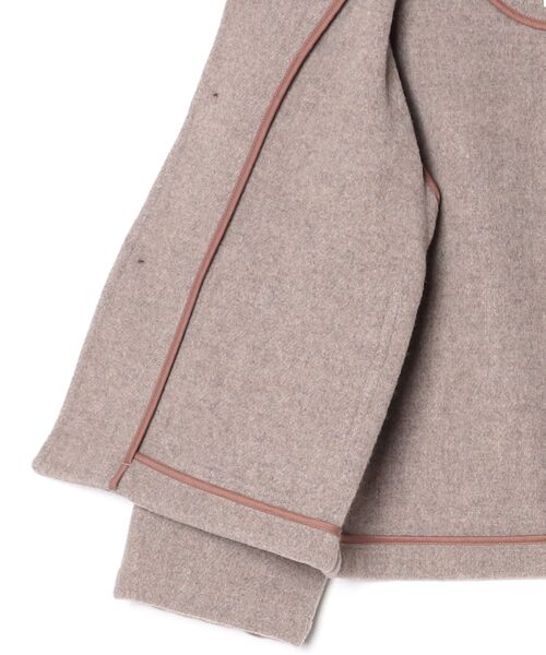 DANTON ダントン ウールライトパイル　ノーカラー　ジャケット　ロウベージュ DANTON/ダントン] ウールライトパイル ノーカラージャケット（ノー