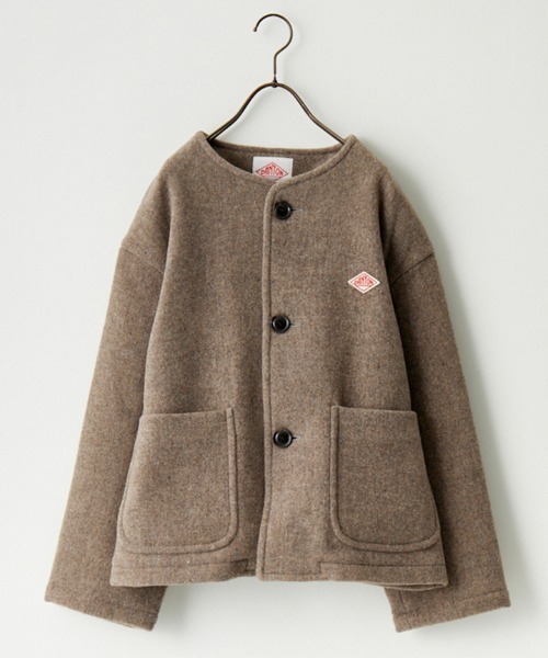 DANTON/ダントン] ウールライトパイル ノーカラージャケット（ノー