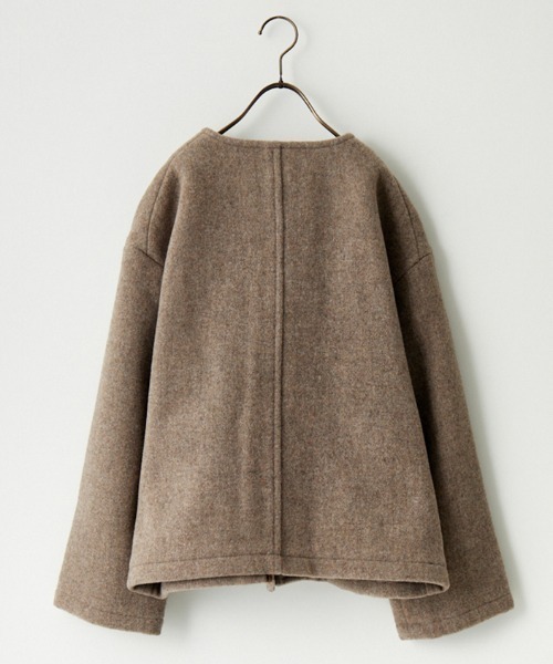 DANTON/ダントン] ウールライトパイル ノーカラージャケット（ノー