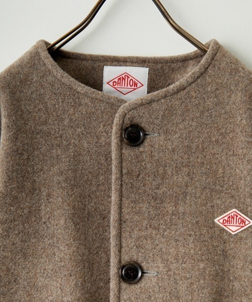DANTON/ダントン] ウールライトパイル ノーカラージャケット（ノー