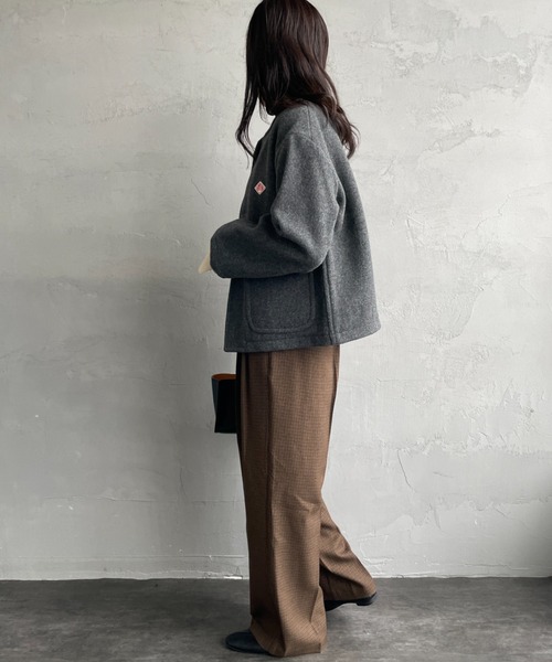 DANTON/ダントン] ウールライトパイル ノーカラージャケット（ノー