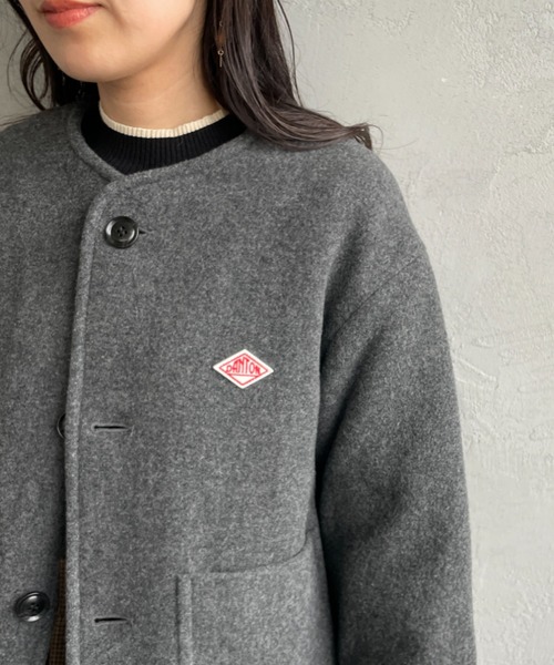 DANTON/ダントン] ウールライトパイル ノーカラージャケット（ノー