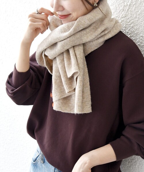 SHIPS any:〈手洗い可能〉メランジ ニット ストール（ストール