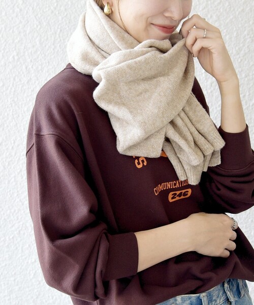 SHIPS any（シップス エニィ）の「SHIPS any:〈手洗い可能〉メランジ ニット ストール（ストール/ショール・レディース・ベージュ/ライトグレー・ONE SIZE）」の5枚目の写真