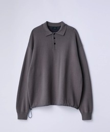 【SLICK/スリック】Sweat Like Knit Drawstring Polo/スウェットライクドロストポロニット / ダブルフェイス
