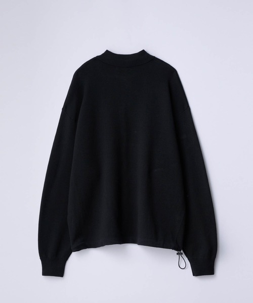 SLICK（スリック）の「【SLICK/スリック】Sweat Like Knit Drawstring Polo/スウェットライクドロストポロニット / ダブルフェイス（ニット/セーター・メンズ・ヘザーグレー/ブラック/ブラウン・1/2/3）」の5枚目の写真