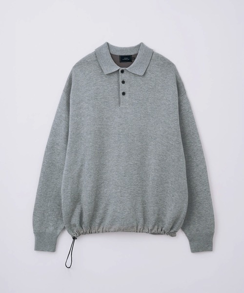 SLICK（スリック）の「【SLICK/スリック】Sweat Like Knit Drawstring Polo/スウェットライクドロストポロニット / ダブルフェイス（ニット/セーター・メンズ・ヘザーグレー/ブラック/ブラウン・1/2/3）」の6枚目の写真