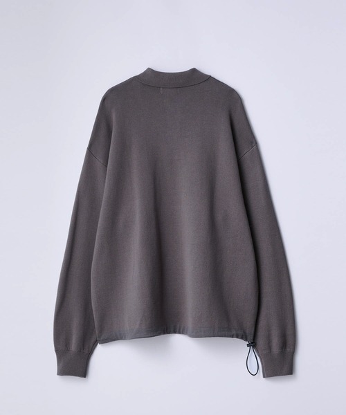 SLICK（スリック）の「【SLICK/スリック】Sweat Like Knit Drawstring Polo/スウェットライクドロストポロニット / ダブルフェイス（ニット/セーター・メンズ・ヘザーグレー/ブラック/ブラウン・1/2/3）」の9枚目の写真