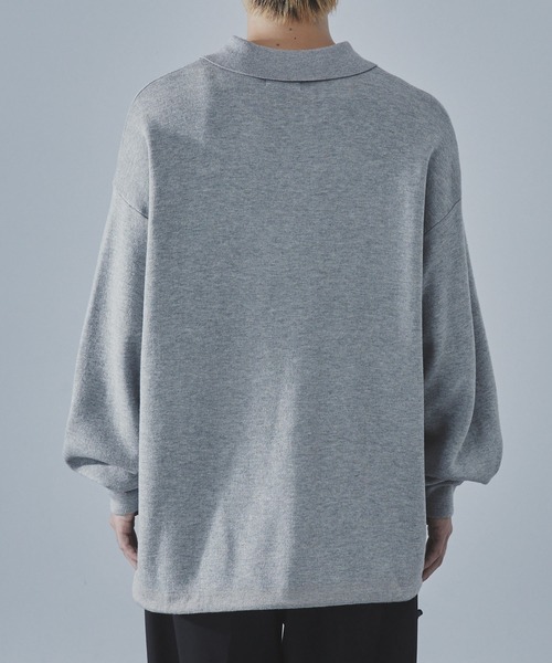 SLICK（スリック）の「【SLICK/スリック】Sweat Like Knit Drawstring Polo/スウェットライクドロストポロニット / ダブルフェイス（ニット/セーター・メンズ・ヘザーグレー/ブラック/ブラウン・1/2/3）」の12枚目の写真