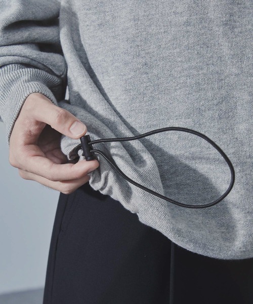 SLICK（スリック）の「【SLICK/スリック】Sweat Like Knit Drawstring Polo/スウェットライクドロストポロニット / ダブルフェイス（ニット/セーター・メンズ・ヘザーグレー/ブラック/ブラウン・1/2/3）」の22枚目の写真