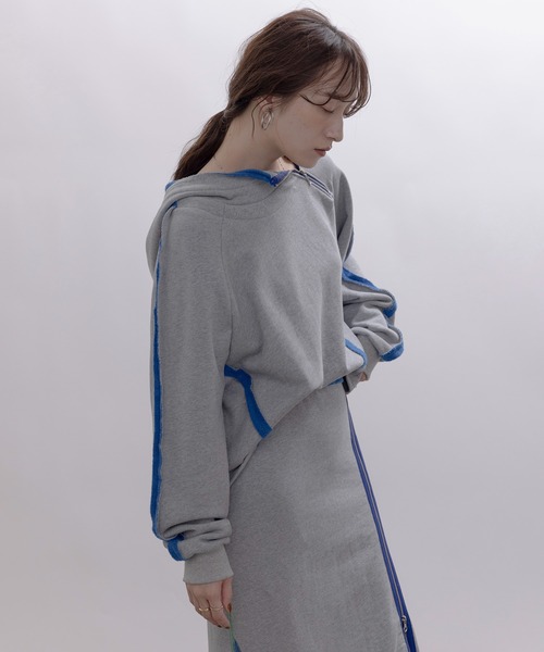 配色ボアスウェット ジップフーディ Eimee Law│Eimee Law & LHELBIE