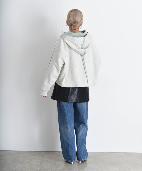 配色ボアスウェット ジップフーディ Eimee Law│Eimee Law & LHELBIE