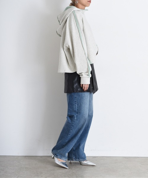 Eimee Law（エイミーロウ）の「配色ボアスウェット ジップフーディ（パーカー・レディース・ライトグレー/オートミール/ネイビー・FREE）」の20枚目の写真