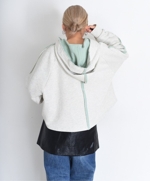 配色ボアスウェット ジップフーディ Eimee Law│Eimee Law & LHELBIE