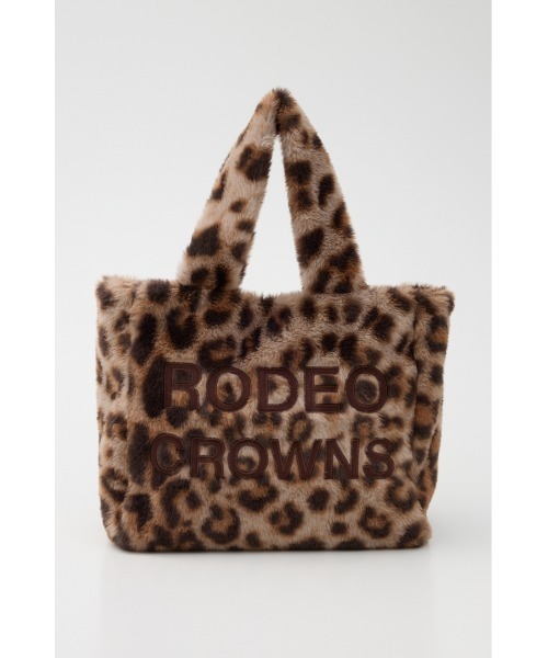 RODEO CROWNS WIDE BOWL(ロデオクラウンズワイドボウル)の「フェイクファーパッチロゴトート(トートバッグ・レディース・ブラック/ベージュ/ブラウン系その他・FREE)」の2枚目の写真