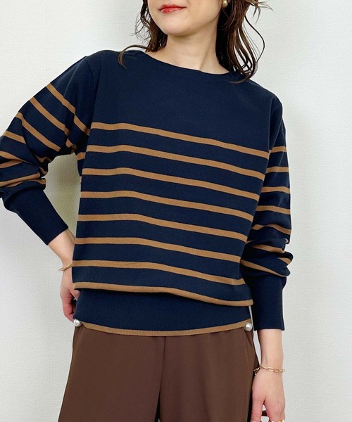 Lo-Fi（ローファイ）の「【WASHABLE】ストレッチラウンドネックセーター（ニット/セーター・レディース・ネイビー/アイボリー/ブラック・M）」の18枚目の写真