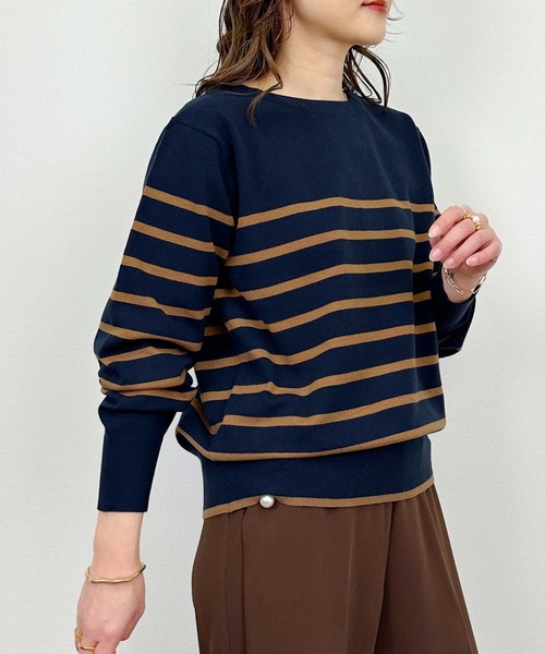 Lo-Fi（ローファイ）の「【WASHABLE】ストレッチラウンドネックセーター（ニット/セーター・レディース・ネイビー/アイボリー/ブラック・M）」の21枚目の写真