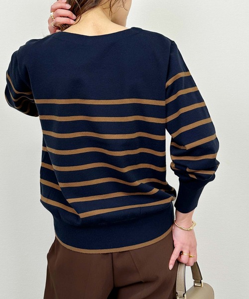 Lo-Fi（ローファイ）の「【WASHABLE】ストレッチラウンドネックセーター（ニット/セーター・レディース・ネイビー/アイボリー/ブラック・M）」の20枚目の写真