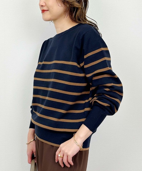 Lo-Fi（ローファイ）の「【WASHABLE】ストレッチラウンドネックセーター（ニット/セーター・レディース・ネイビー/アイボリー/ブラック・M）」の19枚目の写真