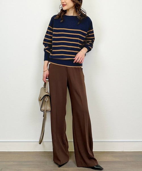 Lo-Fi（ローファイ）の「【WASHABLE】ストレッチラウンドネックセーター（ニット/セーター・レディース・ネイビー/アイボリー/ブラック・M）」の22枚目の写真