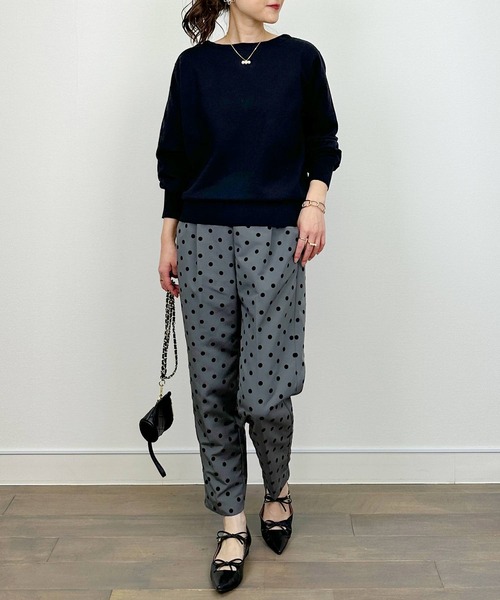 Lo-Fi（ローファイ）の「【WASHABLE】ストレッチラウンドネックセーター（ニット/セーター・レディース・ネイビー/アイボリー/ブラック・M）」の15枚目の写真