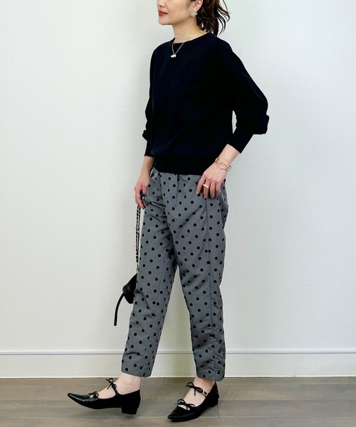 Lo-Fi（ローファイ）の「【WASHABLE】ストレッチラウンドネックセーター（ニット/セーター・レディース・ネイビー/アイボリー/ブラック・M）」の16枚目の写真