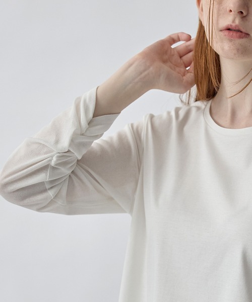 ATSURO TAYAMA（アツロウタヤマ）の「異素材切り替えカットソー（Tシャツ/カットソー・レディース・ブラック/ホワイト・L/M）」の6枚目の写真