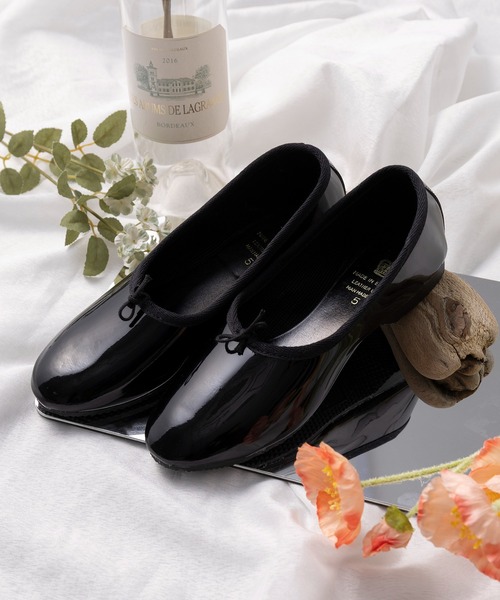 CROWN(クラウン)の「【CROWN】Bow Ballroom PATENT/フラットシューズ/パテントレザー(パンプス・レディース・ブラック・5/4)」の1枚目の写真