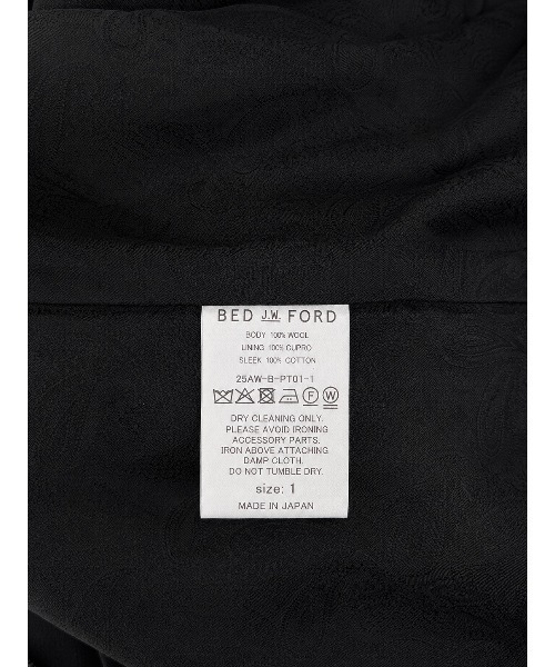 BED J.W. FORD(ベッドフォード)の「【BED J.W. FORD/ベットフォード】(Team) one(その他パンツ・メンズ・ブラック・1/0)」の4枚目の写真
