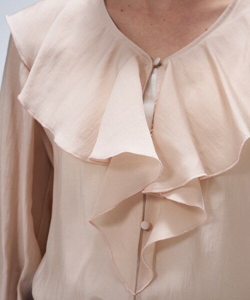 cloenc(クロエンス)の「【手洗い可】ラッフルフリルブラウス(シャツ/ブラウス・レディース・オフホワイト/ブラウン系/サンドベージュ・02)」の13枚目の写真