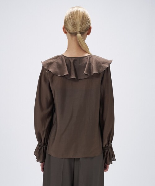 cloenc(クロエンス)の「【手洗い可】ラッフルフリルブラウス(シャツ/ブラウス・レディース・オフホワイト/ブラウン系/サンドベージュ・02)」の17枚目の写真