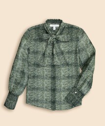 BROOKS BROTHERS（ブルックスブラザーズ）の「ポリエステルジョーゼット　ツイードファブリックプリント　ボウブラウス（シャツ/ブラウス）」