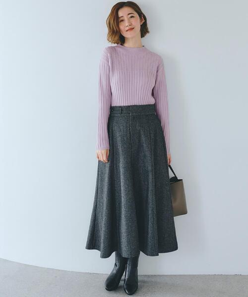 grove（グローブ）の「【毛玉軽減／洗える】ミニケーブルニット（ニット/セーター・レディース・ライトグレー系9/グリーン/パープル/オフホワイト/ブラック・02/03/01/04/05）」の15枚目の写真