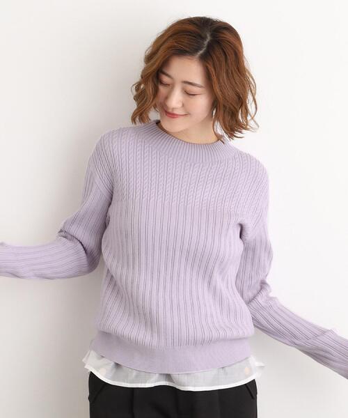 grove（グローブ）の「【毛玉軽減／洗える】ミニケーブルニット