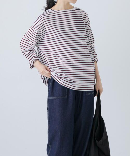 かぐれ（カグレ）の「ハイツイストボーダーカットソー（Tシャツ/カットソー・レディース・ブラック/ボルドー・FREE）」の22枚目の写真