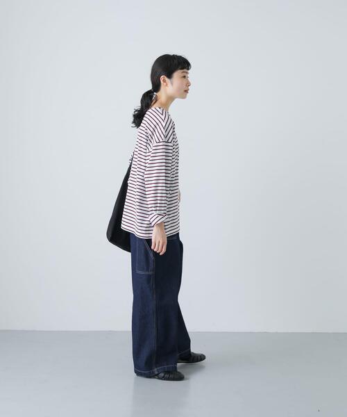 かぐれ（カグレ）の「ハイツイストボーダーカットソー（Tシャツ/カットソー・レディース・ブラック/ボルドー・FREE）」の3枚目の写真