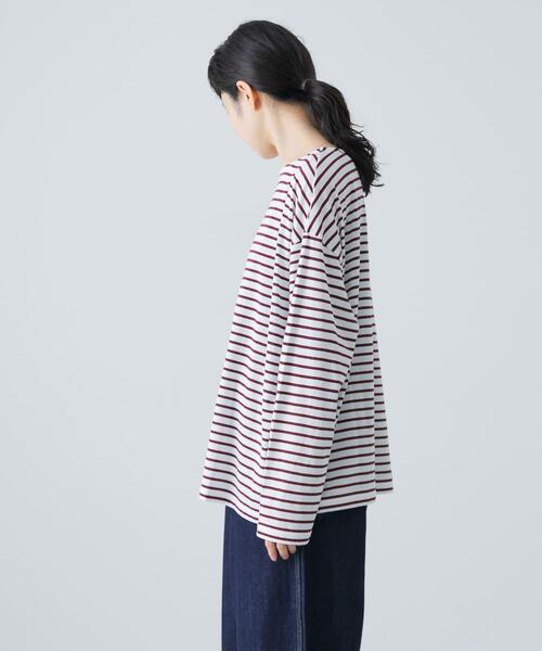 かぐれ（カグレ）の「ハイツイストボーダーカットソー（Tシャツ/カットソー・レディース・ブラック/ボルドー・FREE）」の5枚目の写真