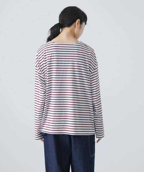 かぐれ（カグレ）の「ハイツイストボーダーカットソー（Tシャツ/カットソー・レディース・ブラック/ボルドー・FREE）」の6枚目の写真