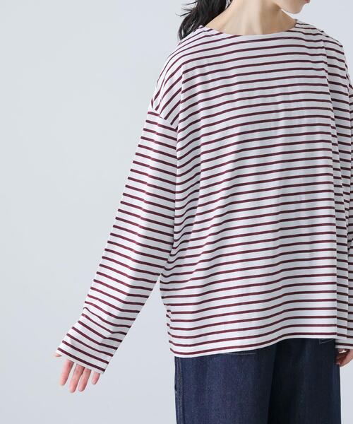 かぐれ（カグレ）の「ハイツイストボーダーカットソー（Tシャツ/カットソー・レディース・ブラック/ボルドー・FREE）」の7枚目の写真