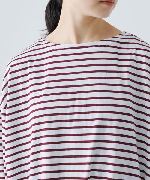 かぐれ（カグレ）の「ハイツイストボーダーカットソー（Tシャツ/カットソー・レディース・ブラック/ボルドー・FREE）」の8枚目の写真